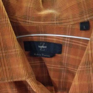Zagnet Dress Shirt Large Plaid Corduroy